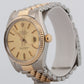 Rolex DateJust 36mm Champagne 18K Yellow Gold Steel JUBILEE Two-Tone Watch 16013