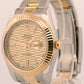 PAPERS Rolex Datejust II CHAMPAGNE MOTIF 18K Gold Steel OYSTER 41mm 116333 BOX