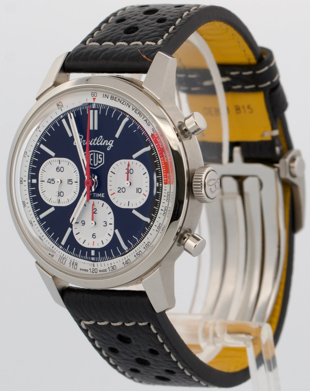 2024 Breitling Top Time AB0176 Black Steel Leather Chronograph 41mm Box Papers