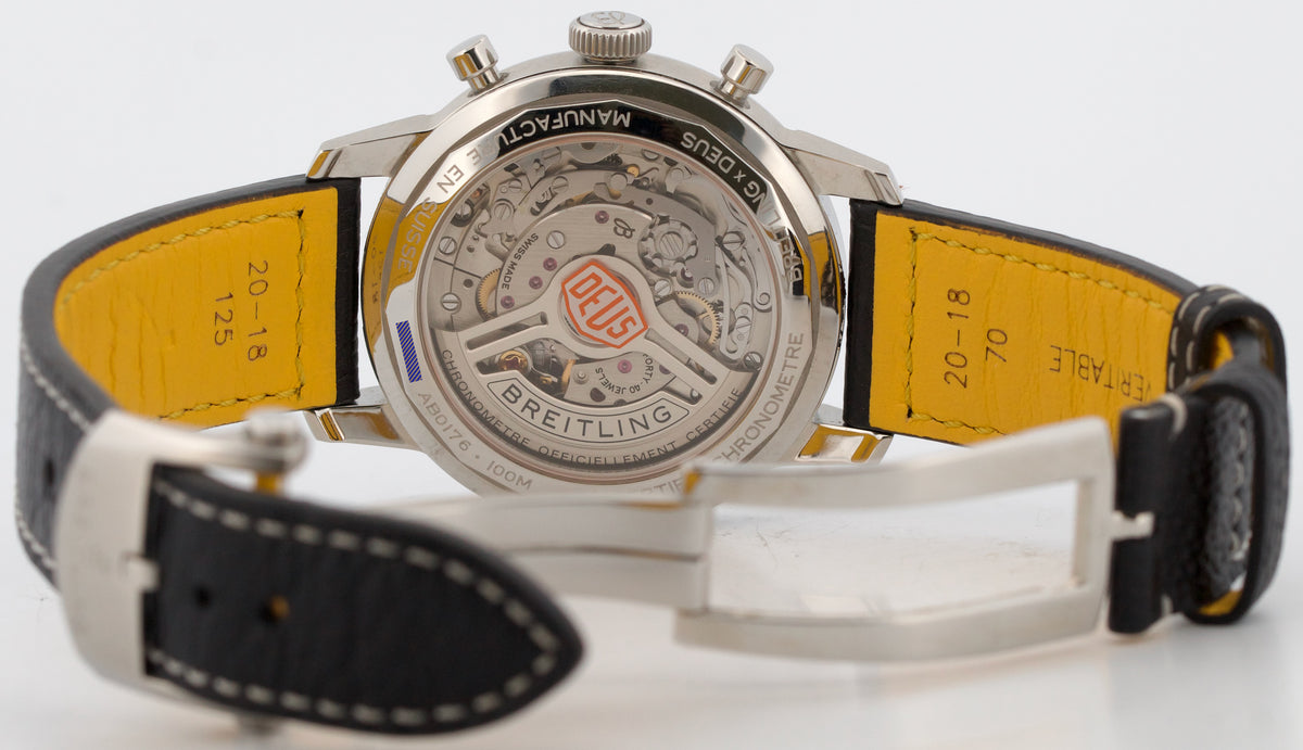2024 Breitling Top Time AB0176 Black Steel Leather Chronograph 41mm Box Papers