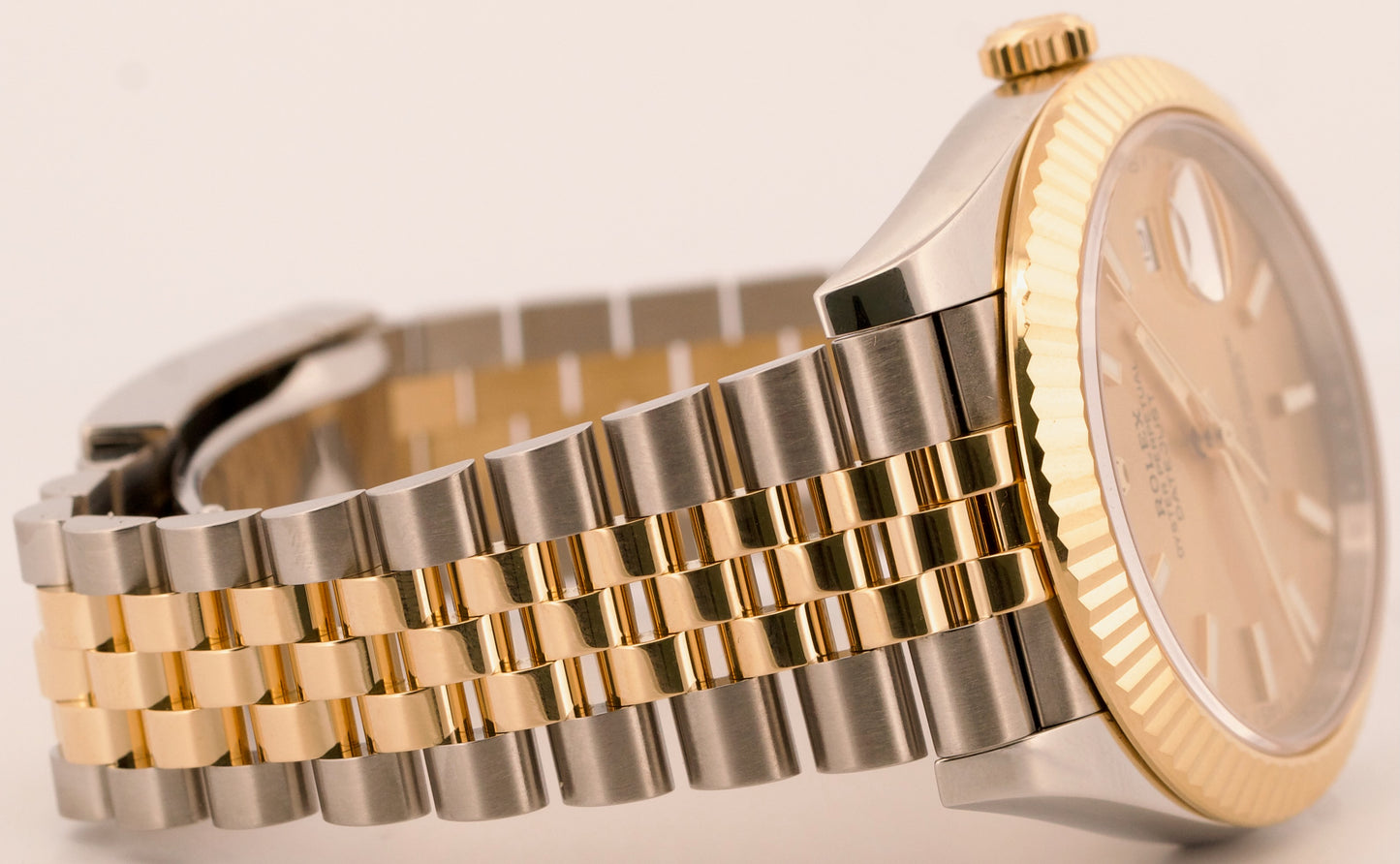 2021 PAPERS Rolex DateJust 41 CHAMPAGNE 18K Gold Steel JUBILEE 41mm 126333 BOX