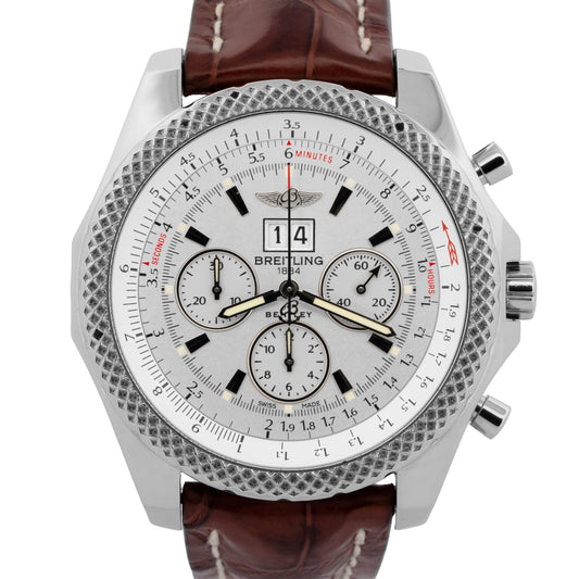 Breitling For Bentley Motors Chronograph White Stainless Steel A44364 49mm Watch