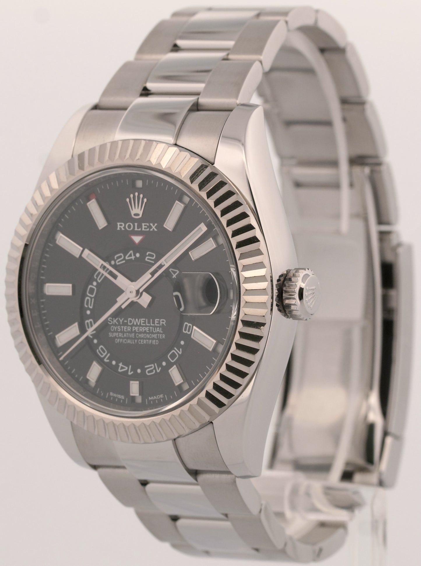 2018 PAPERS Rolex Sky-Dweller BLACK 42mm Stainless OYSTER 18K Gold 326934 BOX