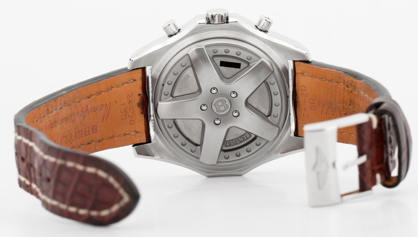 Breitling For Bentley Motors Chronograph White Stainless Steel A44364 49mm Watch