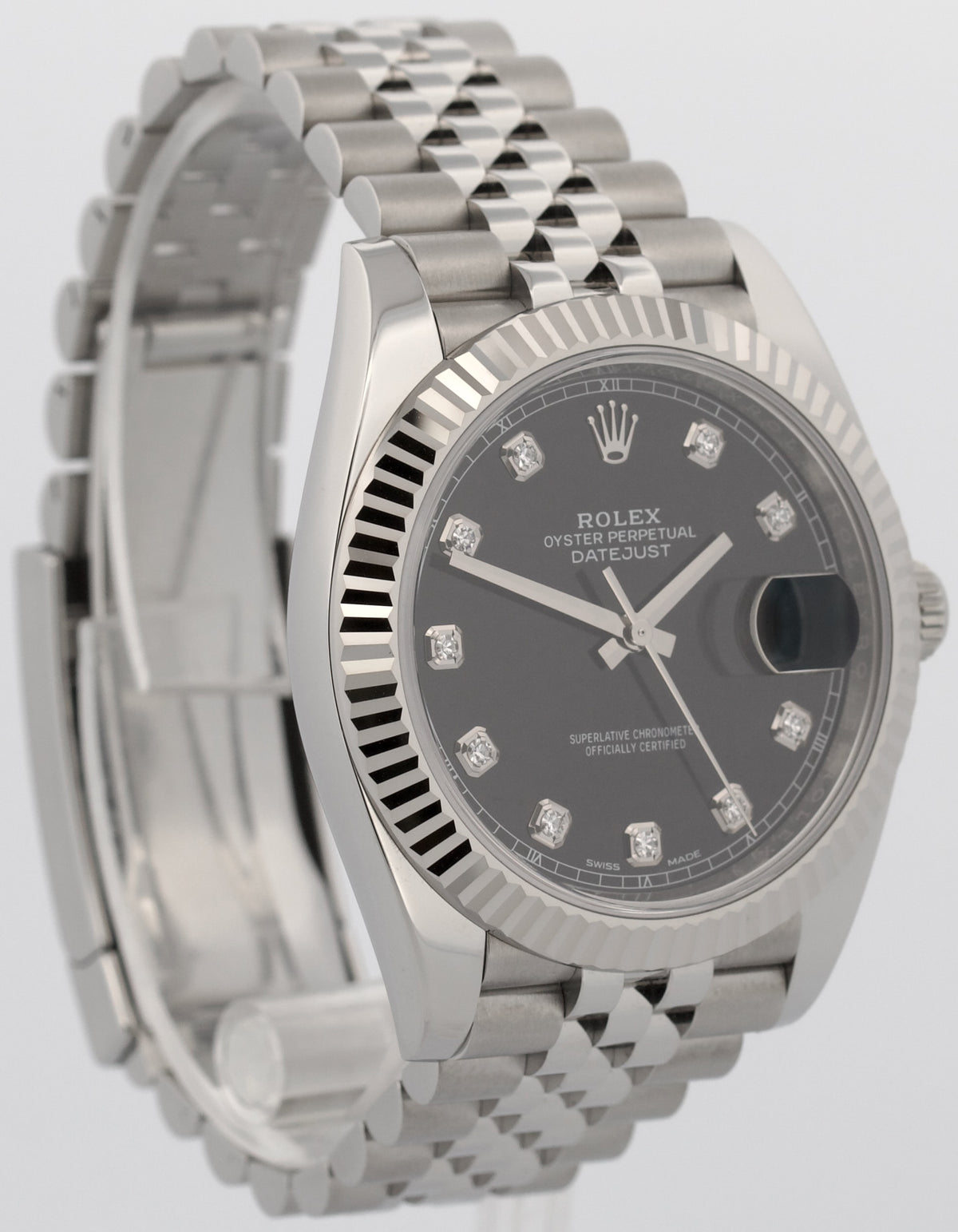 Rolex Datejust 41 126334 Black Diamond 18K Gold Steel Jubilee 41mm Watch Box