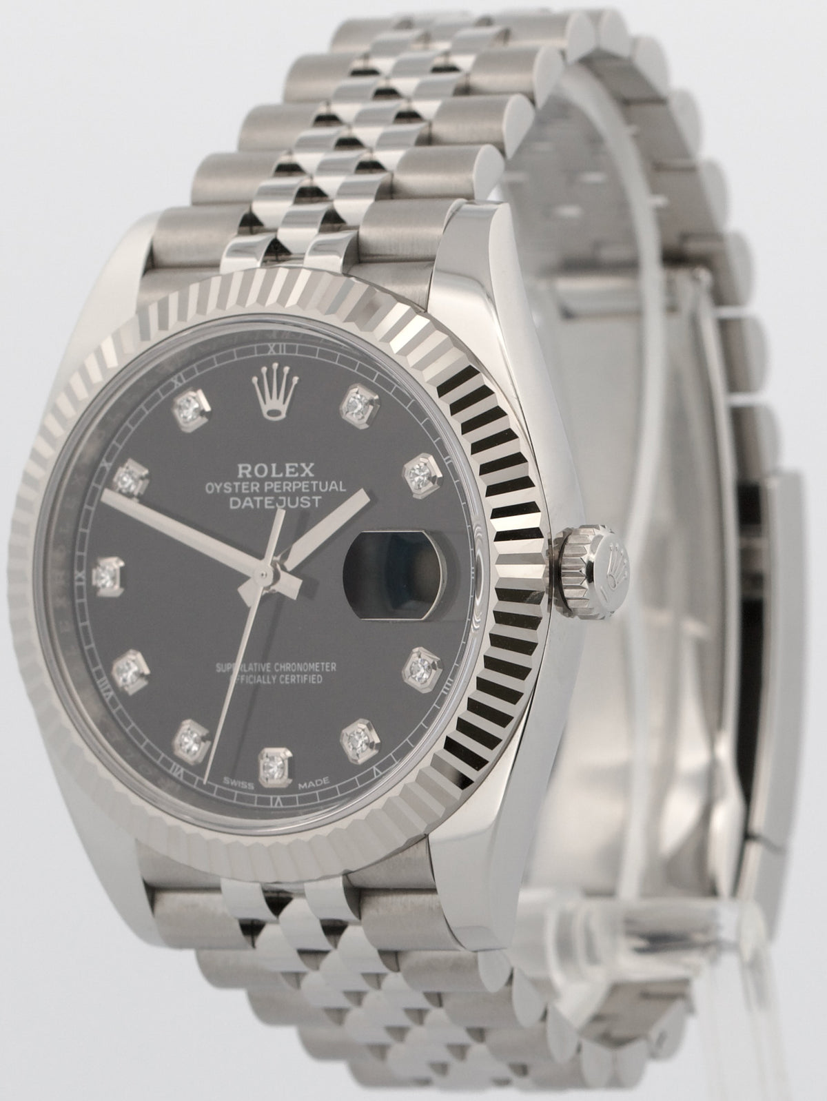 Rolex Datejust 41 126334 Black Diamond 18K Gold Steel Jubilee 41mm Watch Box