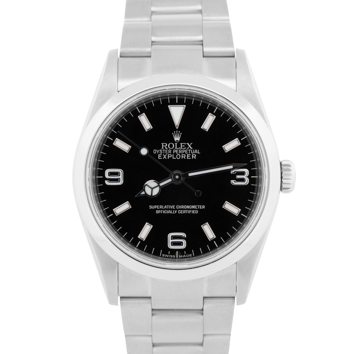 Rolex Explorer I Black 36mm 3-6-9 REHAUT Stainless Steel Automatic Watch 114270