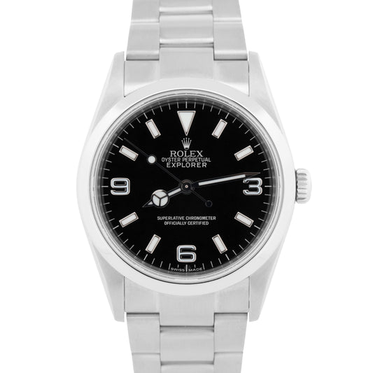 Rolex Explorer I Black 36mm 3-6-9 REHAUT Stainless Steel Automatic Watch 114270