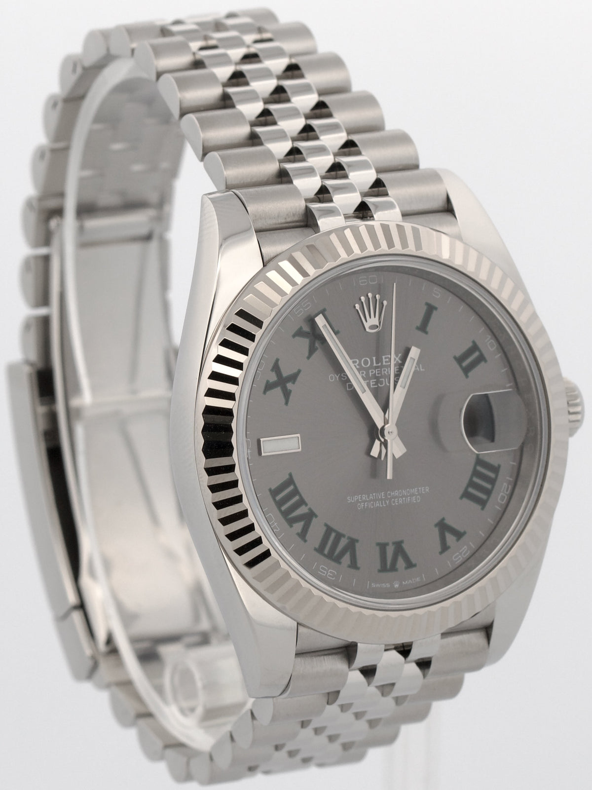 2025 Rolex DateJust 126334 41mm Wimbledon Roman Steel Jubilee 18K Box Papers