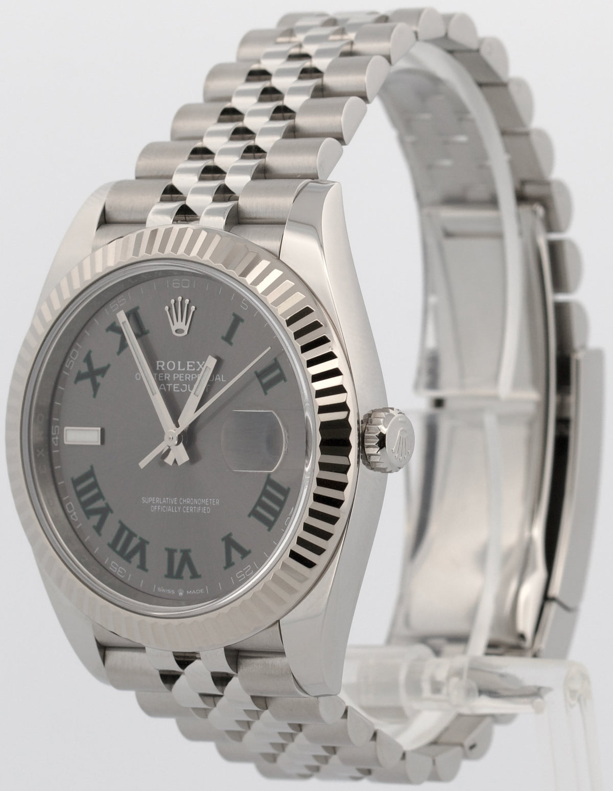 2025 Rolex DateJust 126334 41mm Wimbledon Roman Steel Jubilee 18K Box Papers