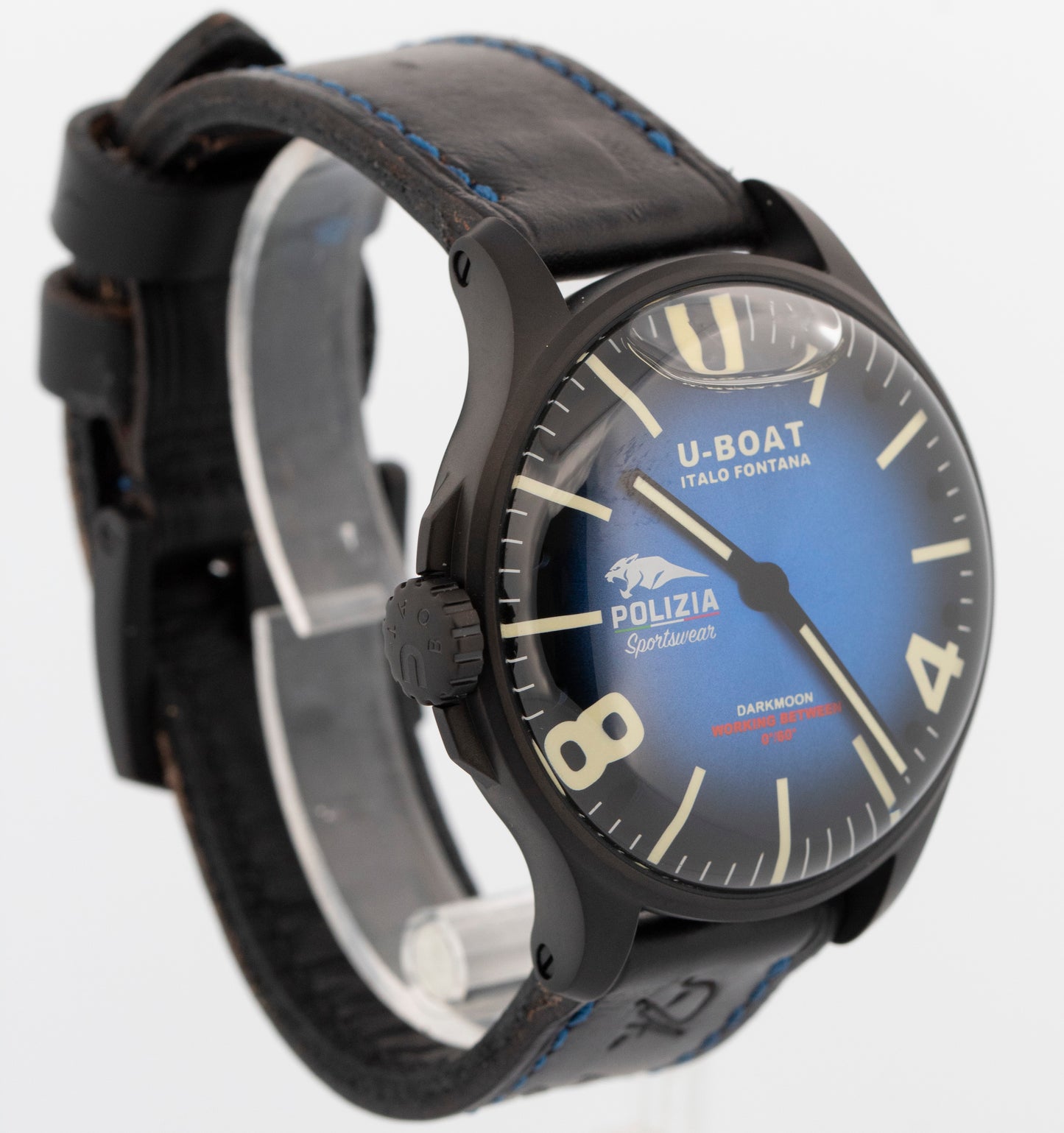 2024 U-Boat Darkmoon Pantera 44mm Stainless Steel Black PVD Blue Watch 9180 BOX