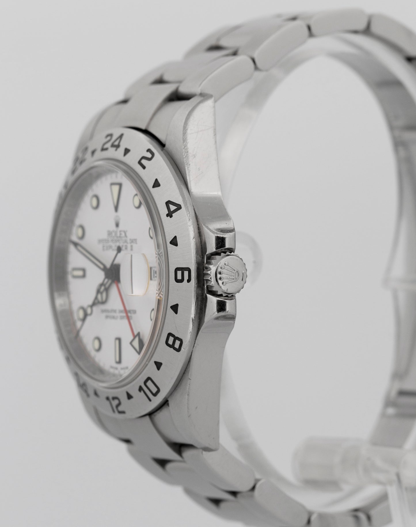PAPERS Rolex Explorer II 40mm Polar White REHAUT Steel GMT 3186 Watch 16570 BOX