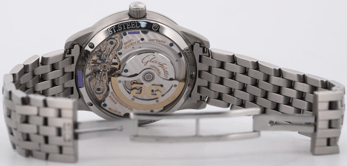 Glashutte Panomatic Date 90-01-02-02-14 Silver 39mm Automatic Stainless Box