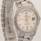 Rolex Day-Date President FACTORY SILVER DIAMOND 36mm 950 Platinum Watch 18346