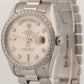 Rolex Day-Date President FACTORY SILVER DIAMOND 36mm 950 Platinum Watch 18346
