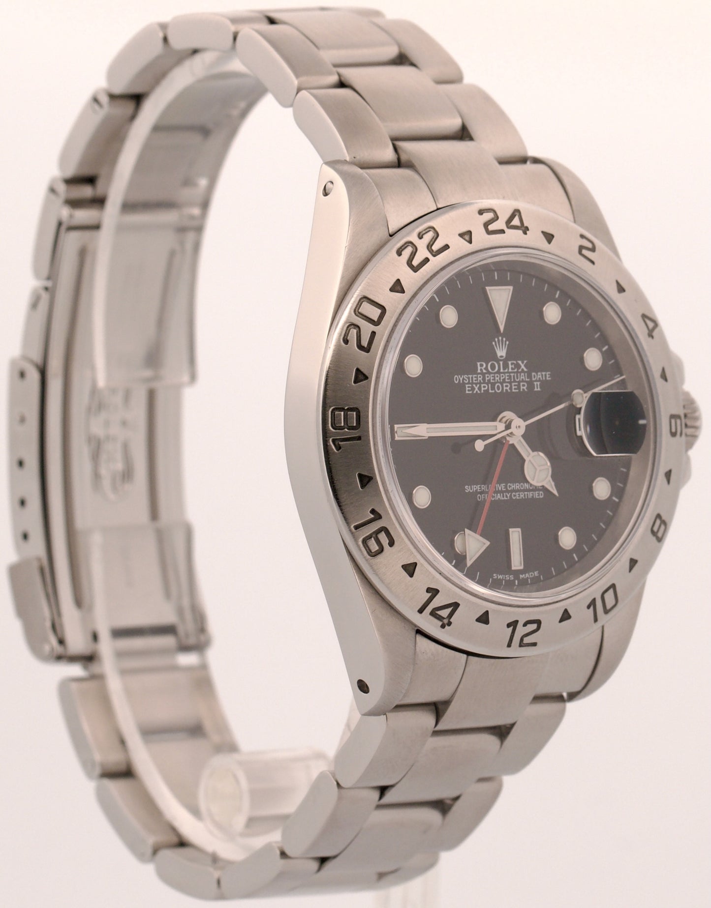 Rolex Explorer II BLACK Stainless Steel Red 40mm Oyster Automatic 16570 Watch