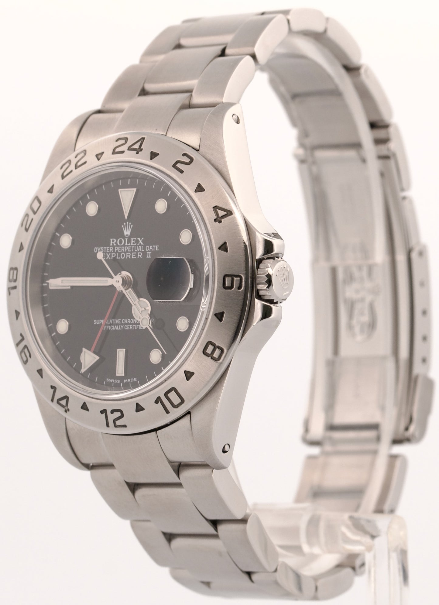 Rolex Explorer II BLACK Stainless Steel Red 40mm Oyster Automatic 16570 Watch