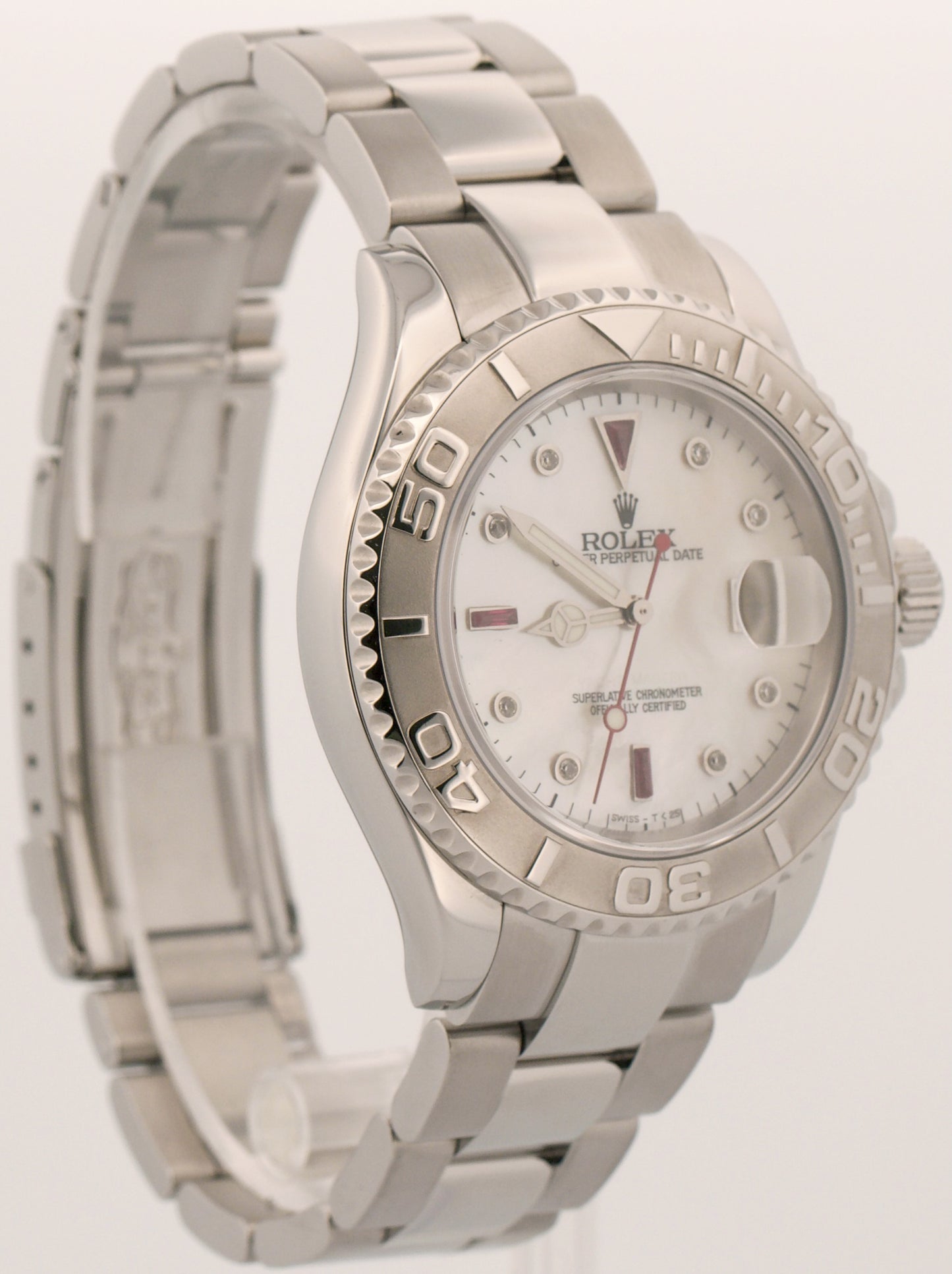 Rolex Yacht-Master MOP RUBY DIAMOND Stainless Steel 40mm Oyster YM1 Watch 16622