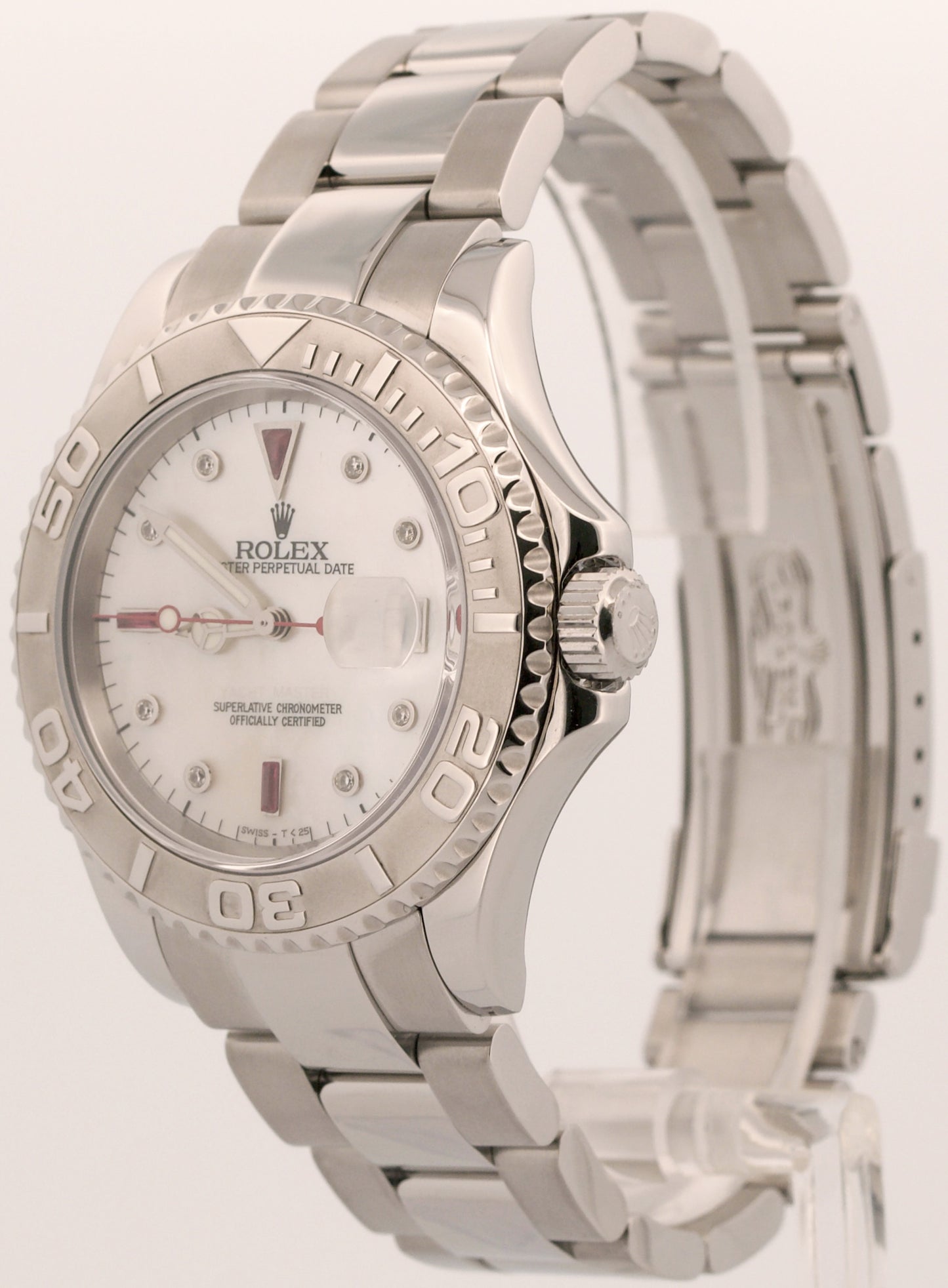 Rolex Yacht-Master MOP RUBY DIAMOND Stainless Steel 40mm Oyster YM1 Watch 16622
