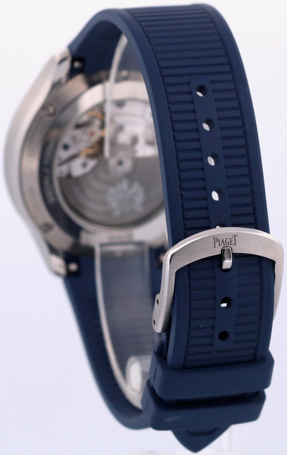 2021 Piaget Polo S Chrono P11269 Steel Blue Guilloche Rubber 42mm Box Papers