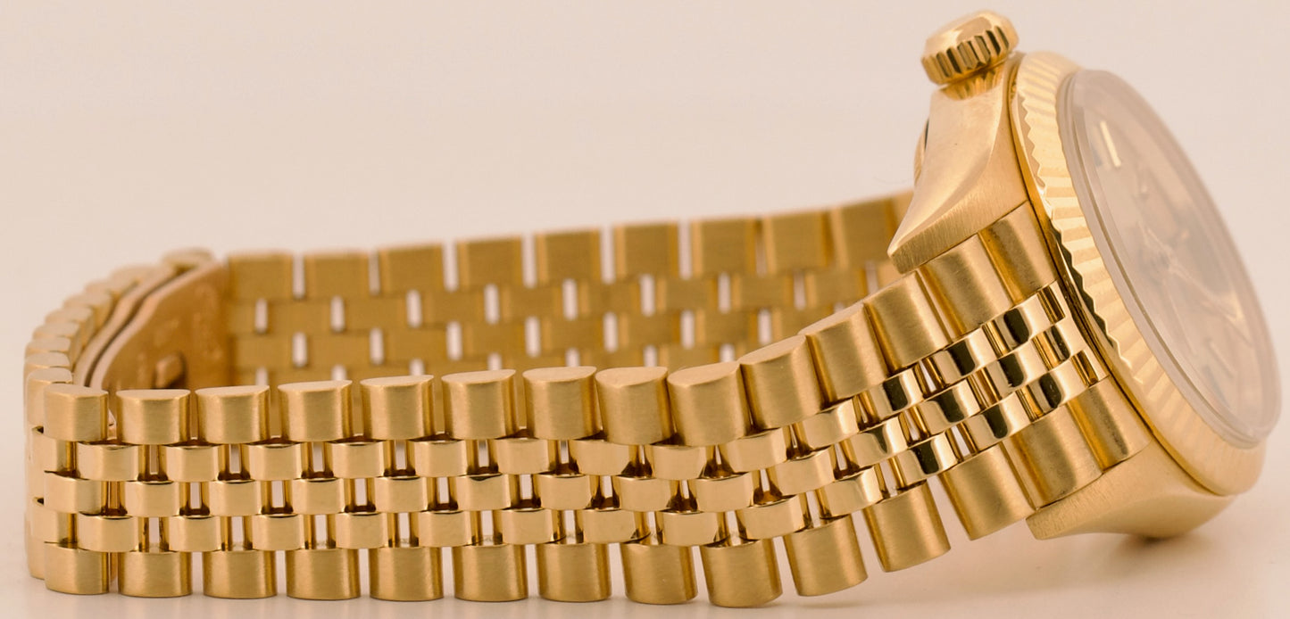 2000 PAPERS Rolex Oyster Perpetual 24mm CHAMPAGNE 18K Gold JUBILEE 76198 BOX