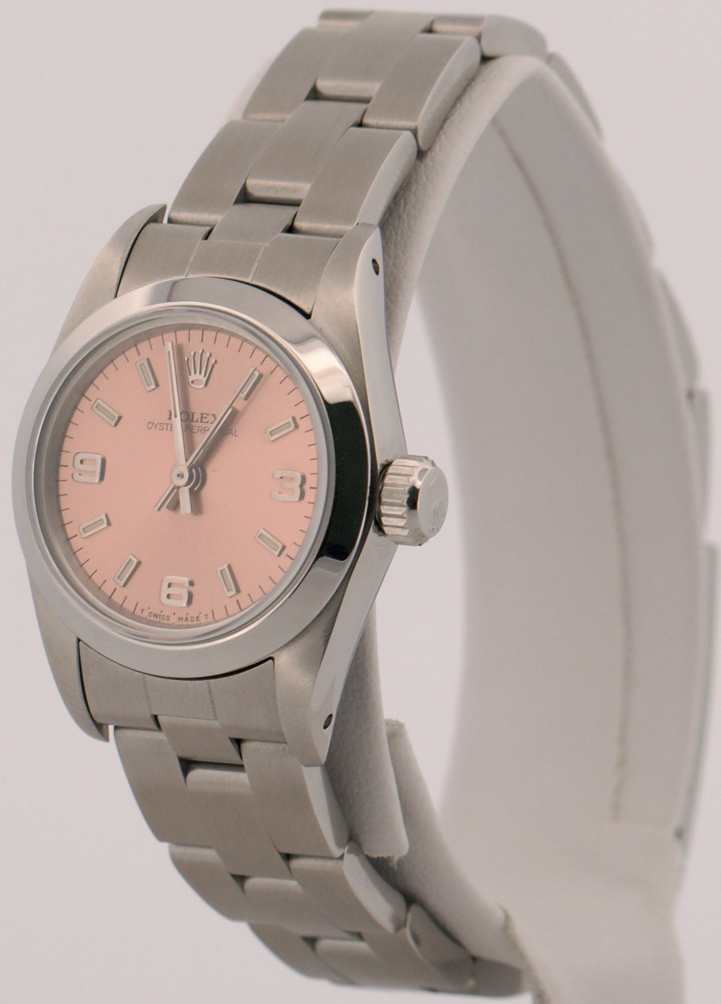 1991 Rolex Oyster Perpetual 24mm PINK 3-6-9 Stainless Steel Oyster Smooth 76080