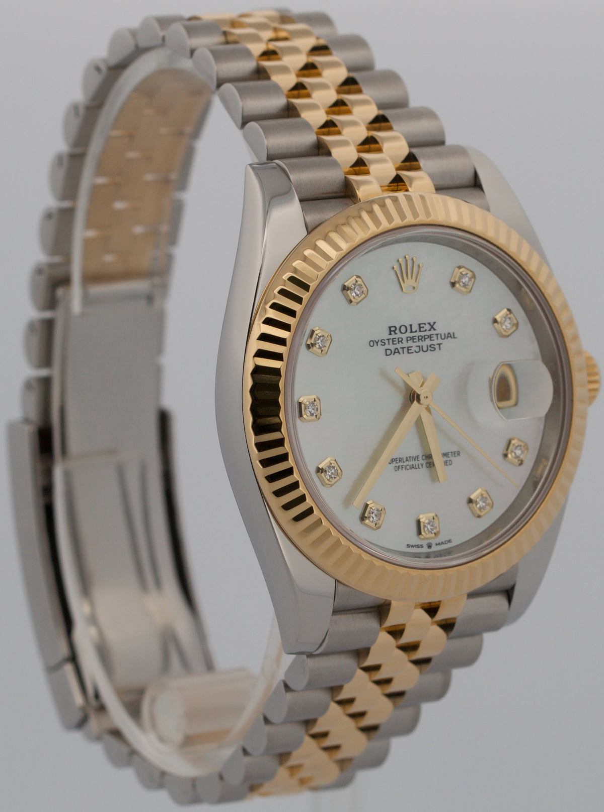 Rolex DateJust 41 126333 Mother of Pearl Diamond Steel 18K Gold 41mm Jubilee Box