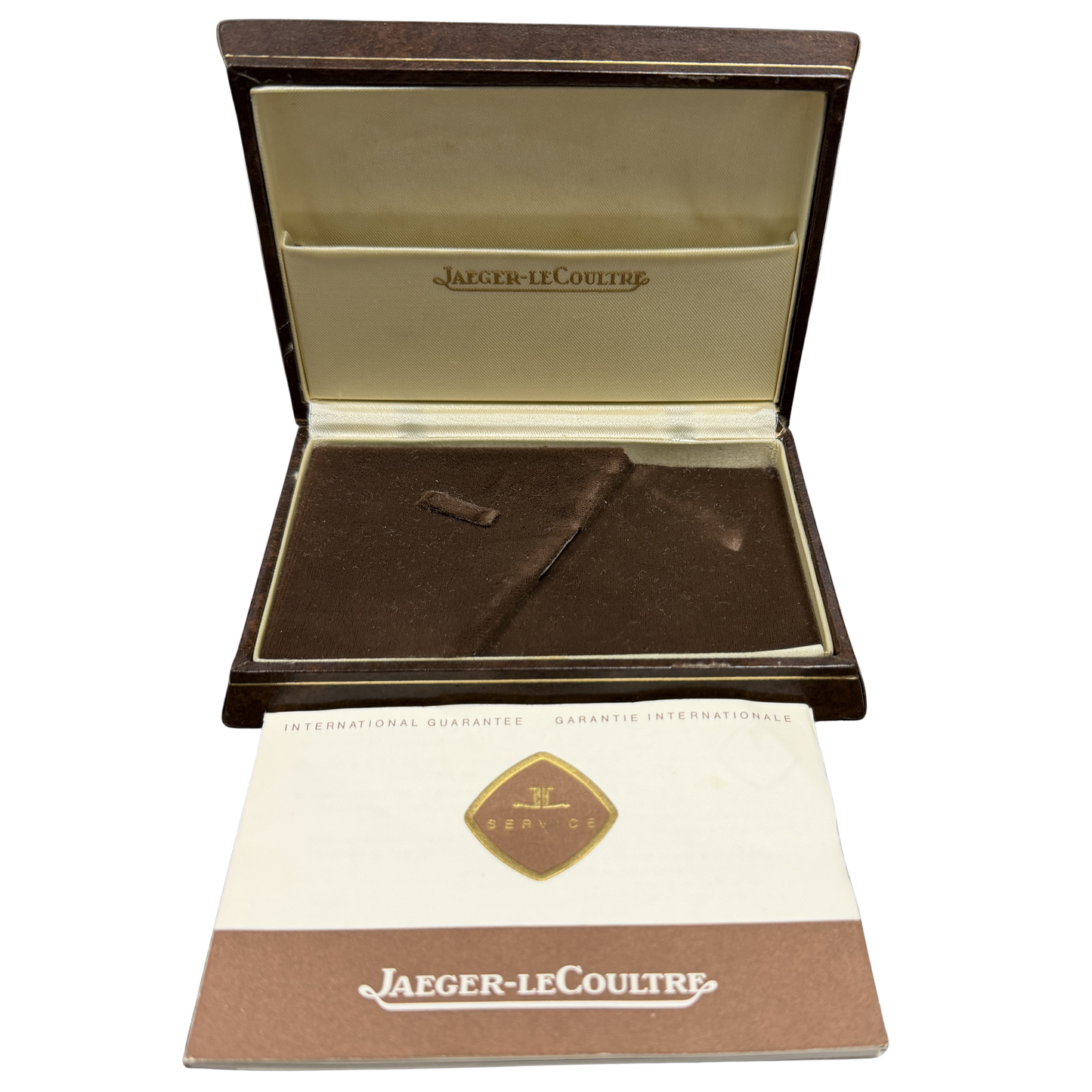 VINTAGE Jaeger-LeCoultre Time-Only PAPERS 18k Rose Gold Silver 36mm Watch BOX