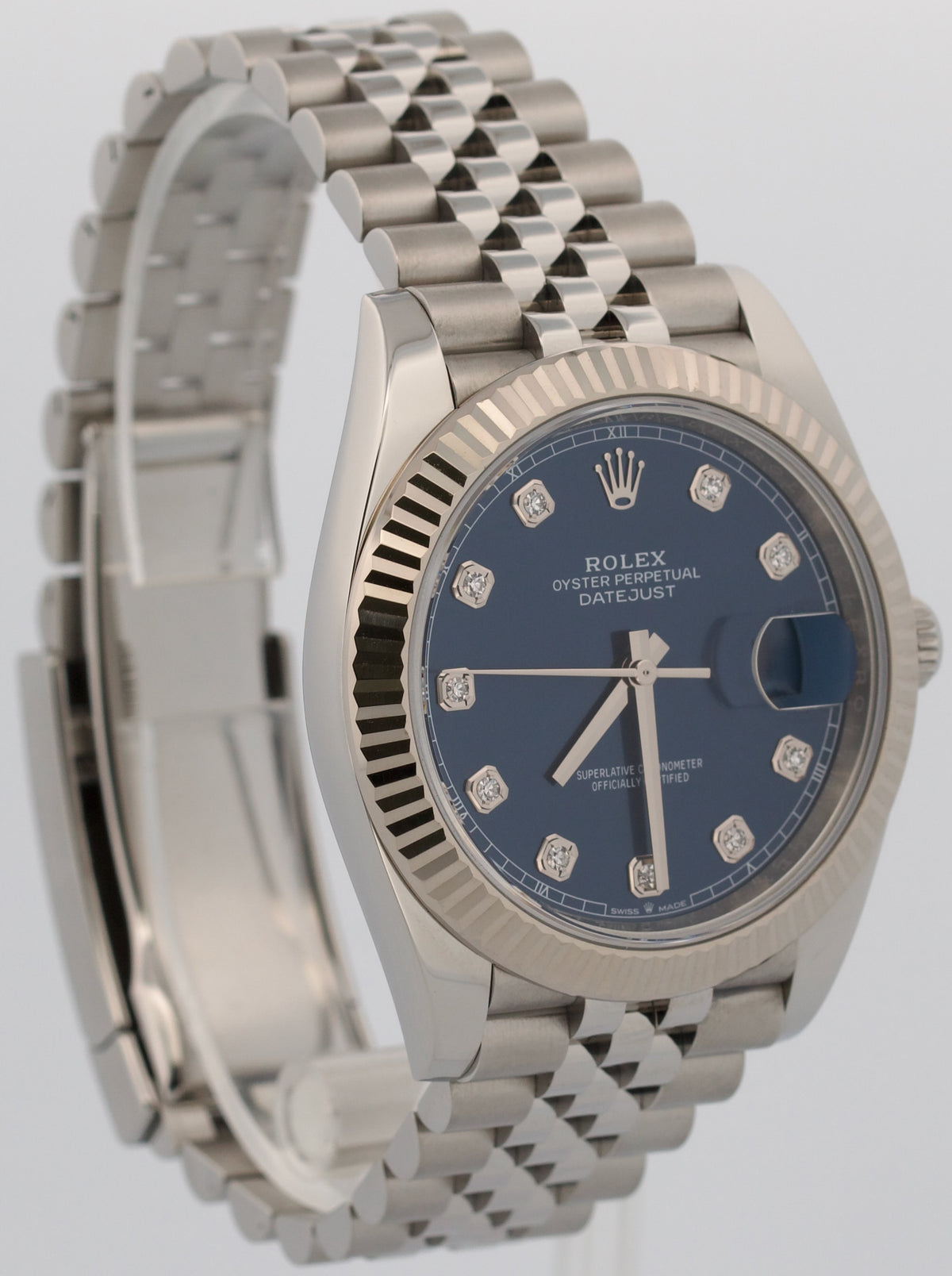 2025 Rolex DateJust 126334 Blue Diamond Steel 18K Jubilee 41mm Watch Box Papers