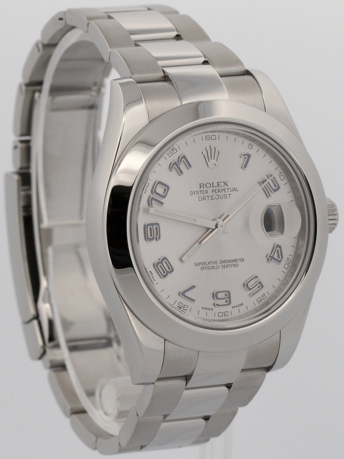 2008 Rolex DateJust II 116300 41mm Silver Arabic Steel Oyster Watch Box Papers