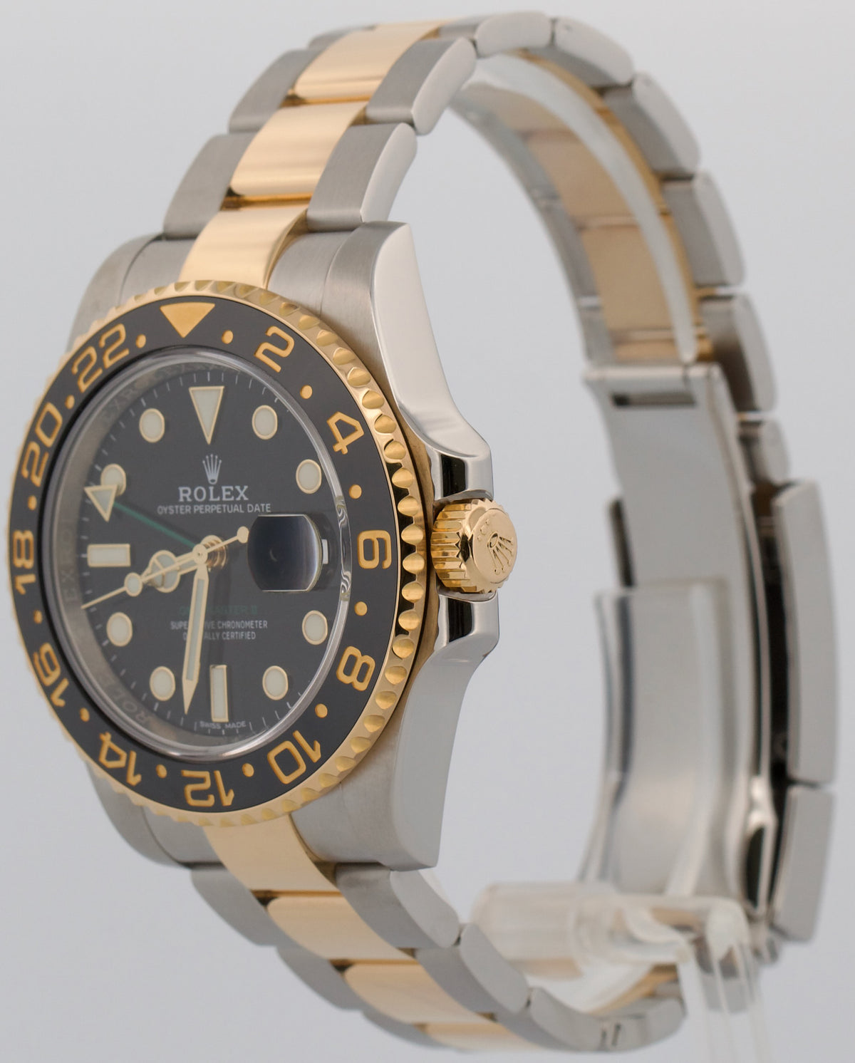 2018 Rolex GMT-Master II 116713 LN Black Ceramic 18K Gold Steel 40mm Box Papers