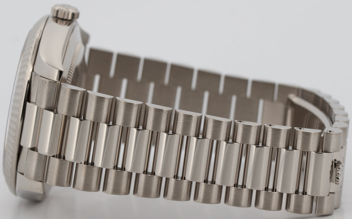 2022 Rolex Day-Date President 228239 Black 18K White Gold Fluted 40mm Box Papers