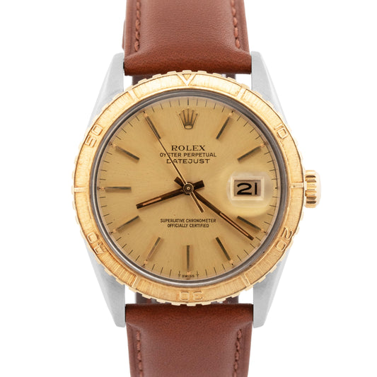 1984 PAPERS Rolex DateJust 36mm Champagne Turn-O-Graph Steel Yellow Gold 16253