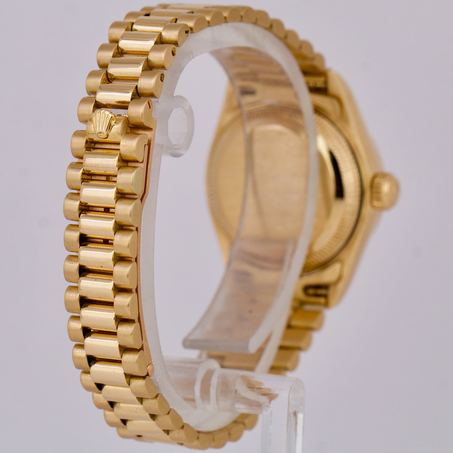 Ladies Rolex DateJust President 26mm WHITE ROMAN 18K Gold NO HOLES 69178 BOX