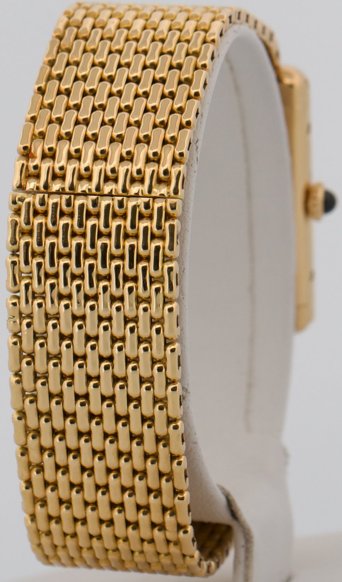 Cartier Tank Louis 78086 Beads of Rice White Roman 18k Yellow Gold 23mm Watch