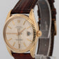 VINTAGE Rolex Oyster Perpetual Date 34mm Silver 14K Gold Fluted Watch 1503