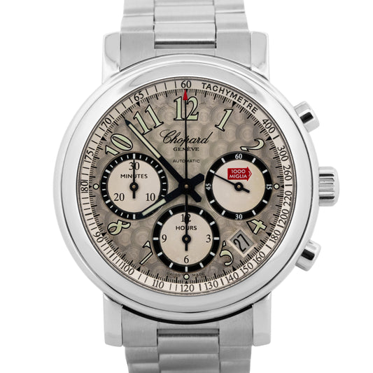 Chopard Mille Miglia Chronograph Silver Stainless Steel 39mm Watch 8331 BOX