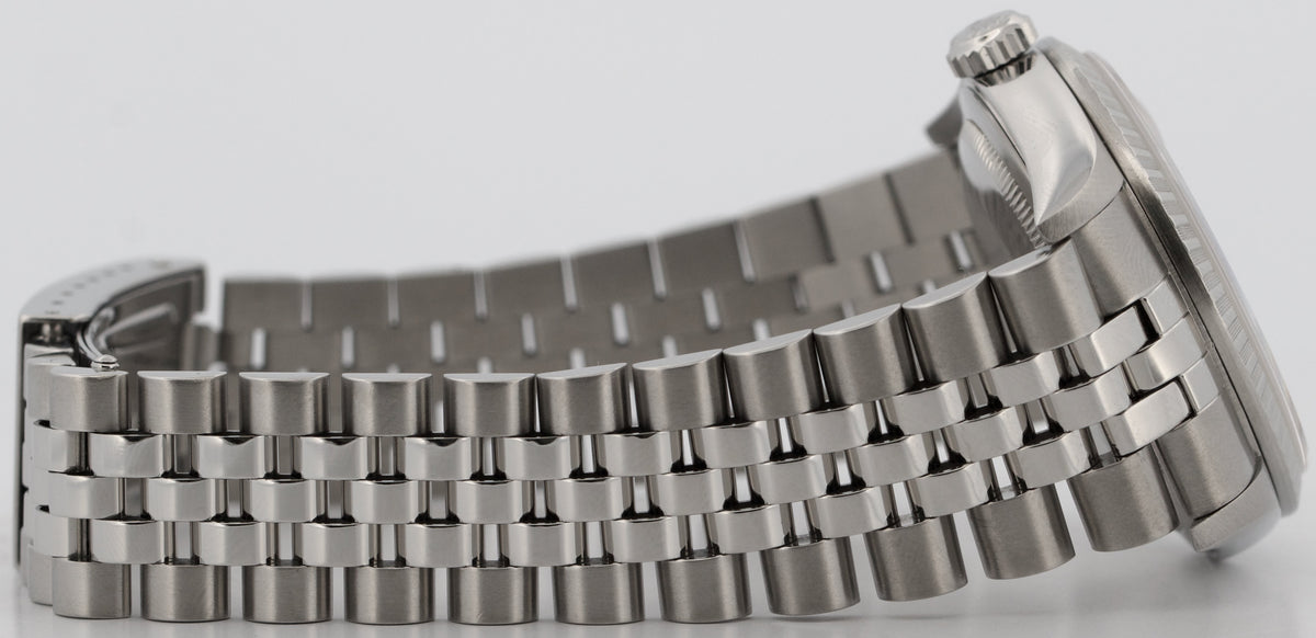 2001 Rolex DateJust 16220 Silver 36mm Stainless Engine-Turned Jubilee Box Papers