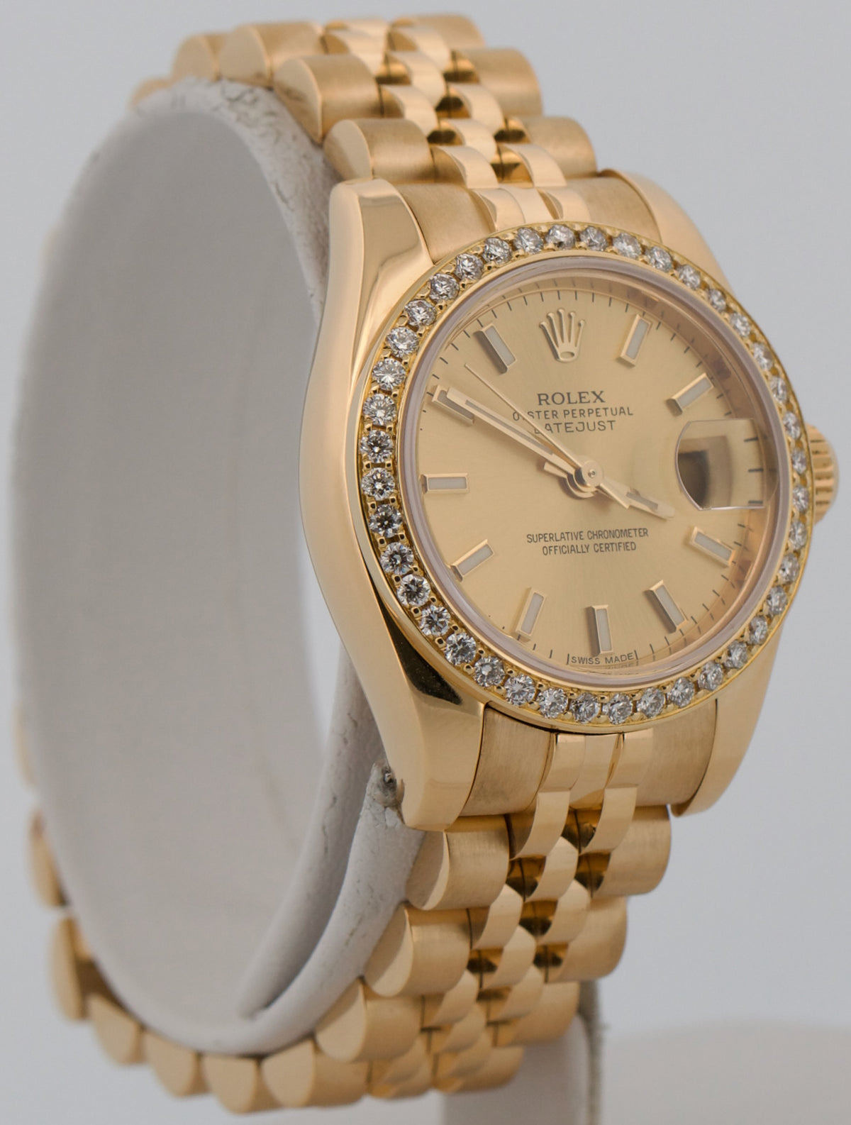 2022 RSC Rolex DateJust 179178 Champagne Diamond 18K Jubilee 26mm Box Papers