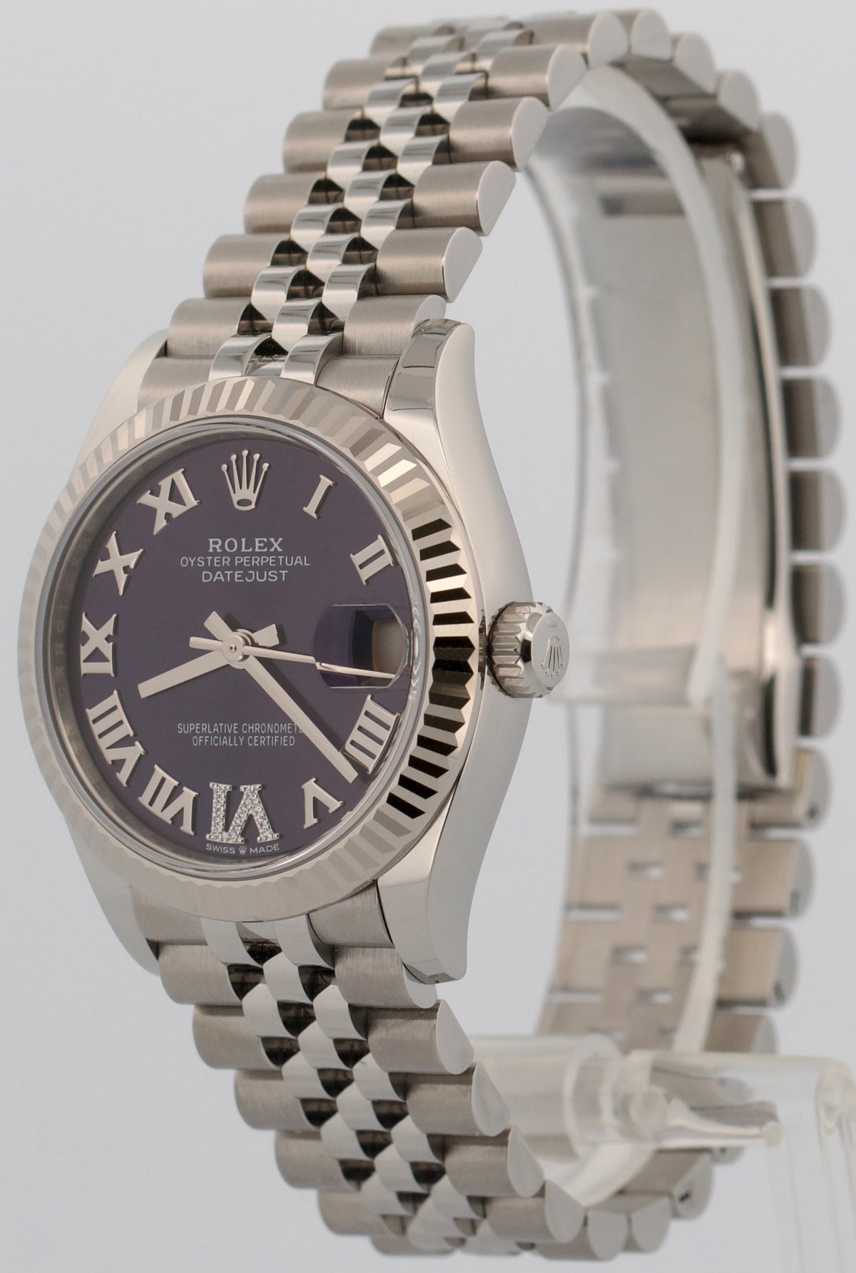 New 2026 Rolex Datejust 278274 Aubergine Purple Diamond Steel 31mm Box Papers