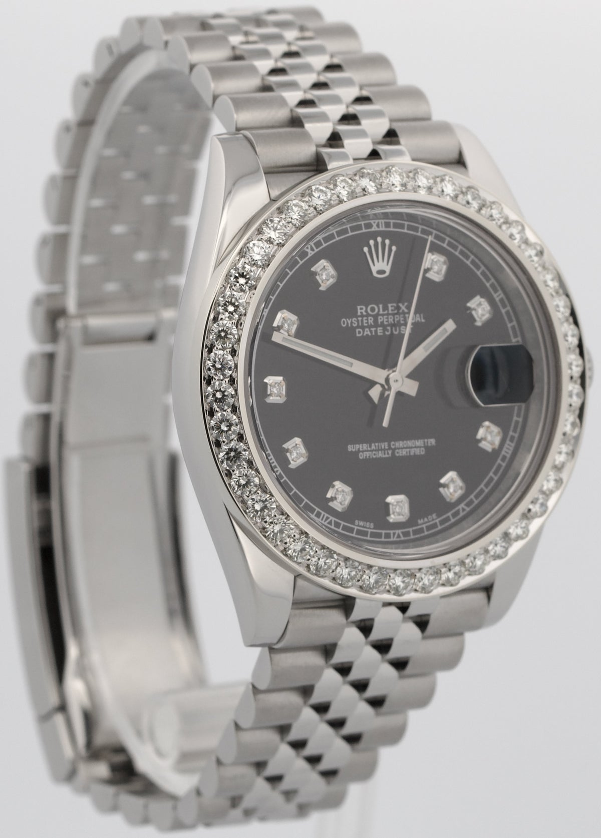 Rolex Datejust 41 126334 Black Diamond 18K Gold Steel Jubilee 41mm Watch
