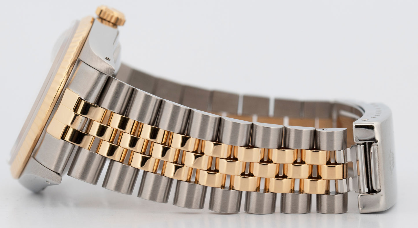 PAPERS Rolex DateJust SILVER Two-Tone Yellow Gold Steel 36mm 16233 Watch BOX