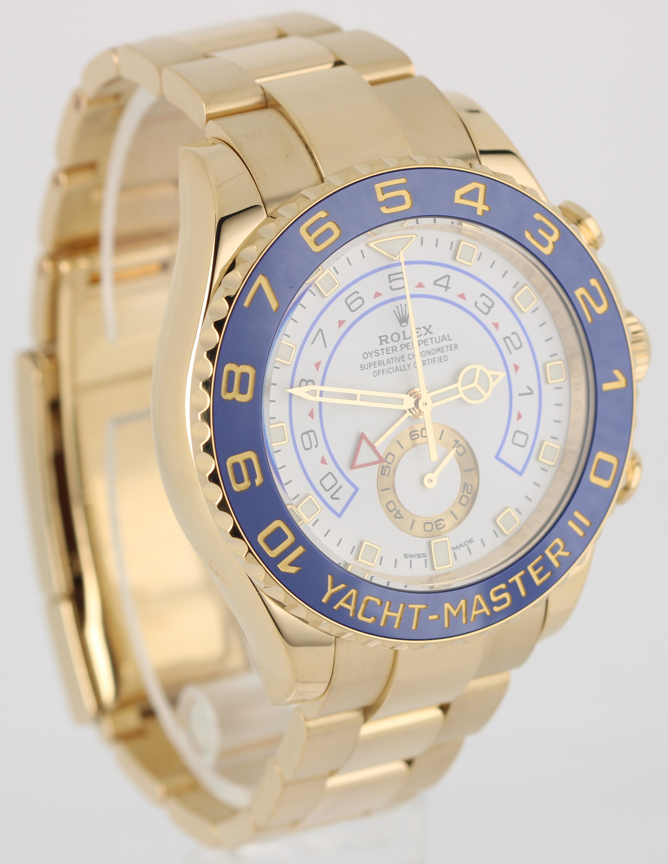 2021 Rolex Yacht Master II NEW STYLE HANDS 18k Yellow Gold 44mm Watch CollectorsWatches