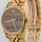 Unpolished Rolex DateJust 16238 36mm Tiger Eye 18K Yellow Gold Jubilee Watch