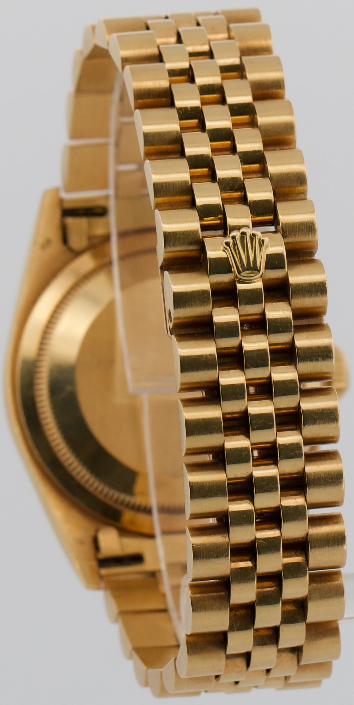 Unpolished Rolex DateJust 16238 36mm Tiger Eye 18K Yellow Gold Jubilee Watch