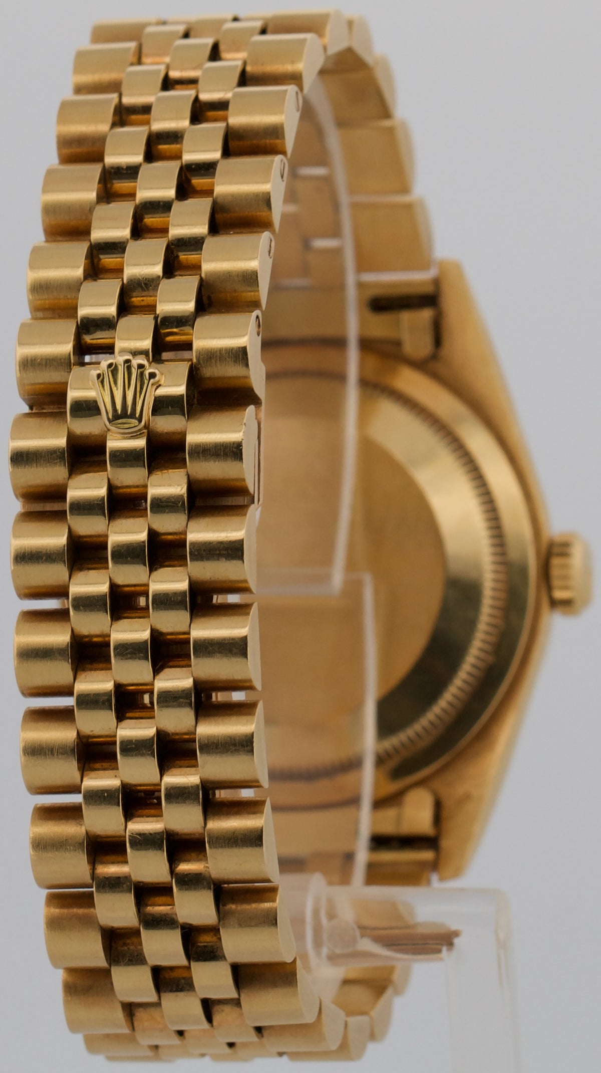 Unpolished Rolex DateJust 16238 36mm Tiger Eye 18K Yellow Gold Jubilee Watch