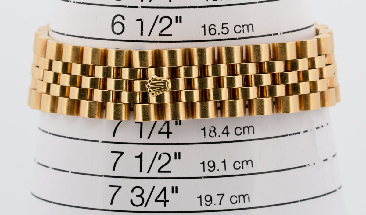 Unpolished Rolex DateJust 16238 36mm Tiger Eye 18K Yellow Gold Jubilee Watch