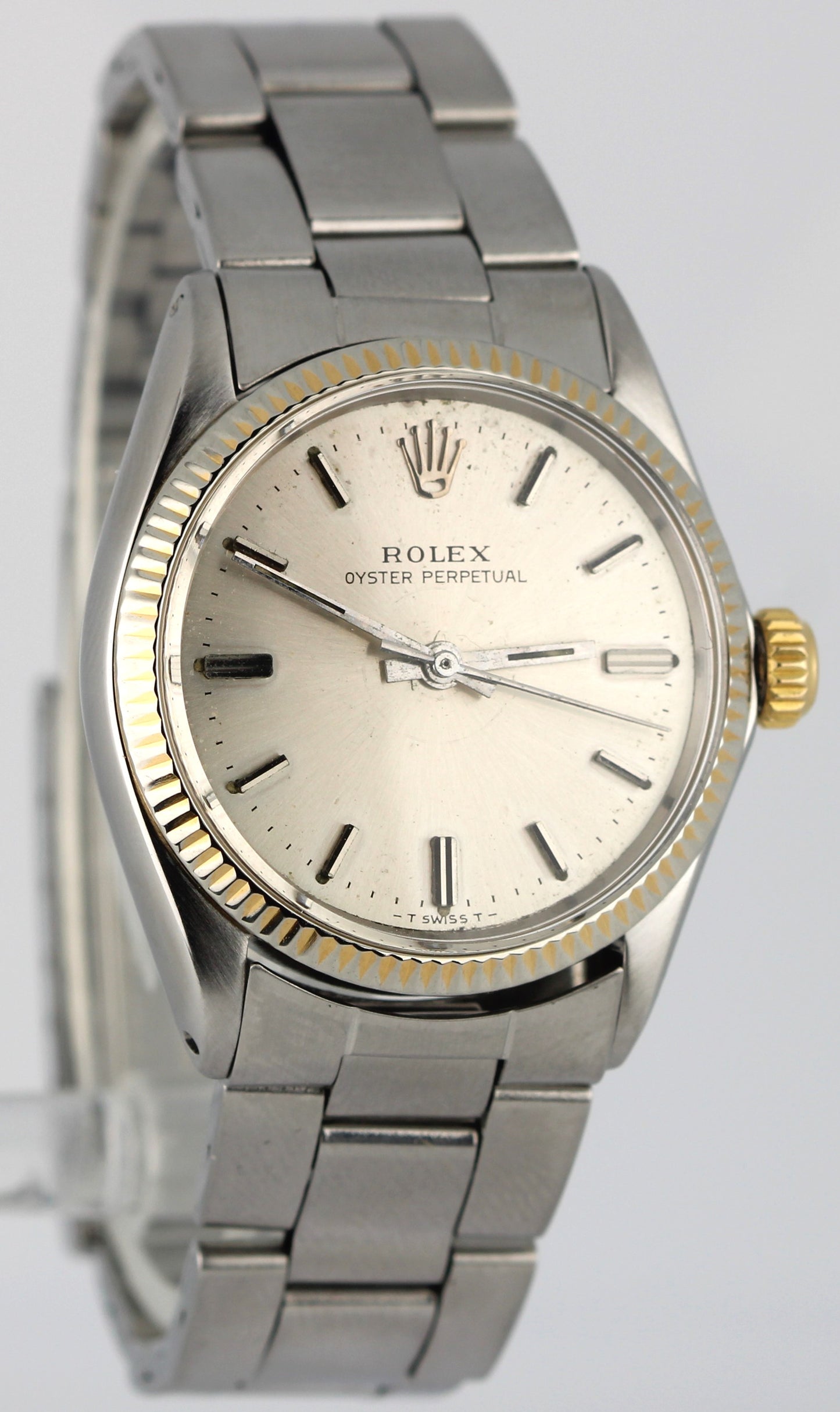 VINTAGE Rolex Oyster Perpetual 31 Stainless Steel Silver 31mm Fluted 6551 Watch