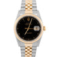 Rolex DateJust 36mm Black Two-Tone Steel JUBILEE 18K Yellow Gold Watch 16233
