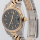 Rolex DateJust 36mm Black Two-Tone Steel JUBILEE 18K Yellow Gold Watch 16233